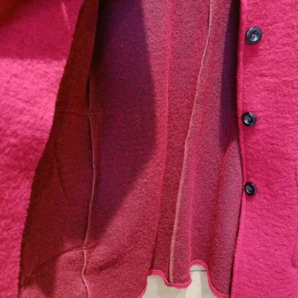 NWOT Autumn Fall Red WOOL Blend MADE IN ITALY Overcoat Jacket Sz M - Picture 5 of 7